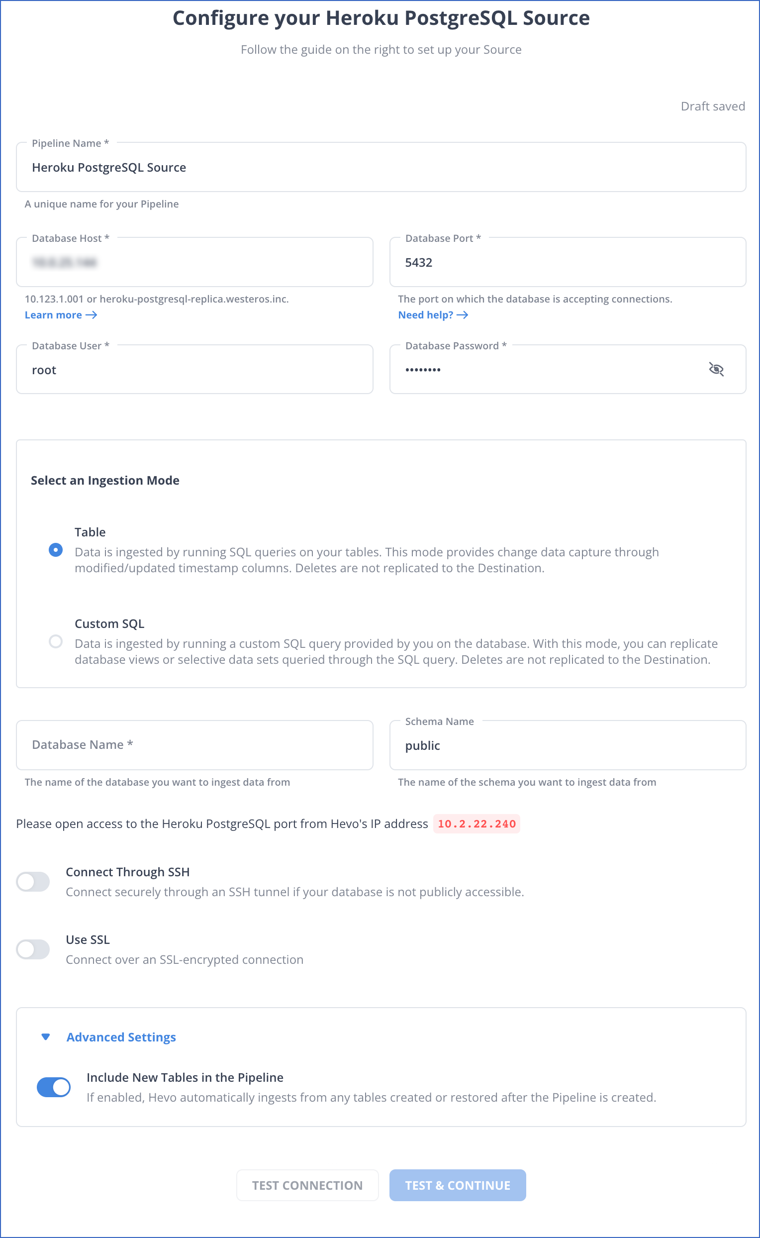 Heroku PostgreSQL settings