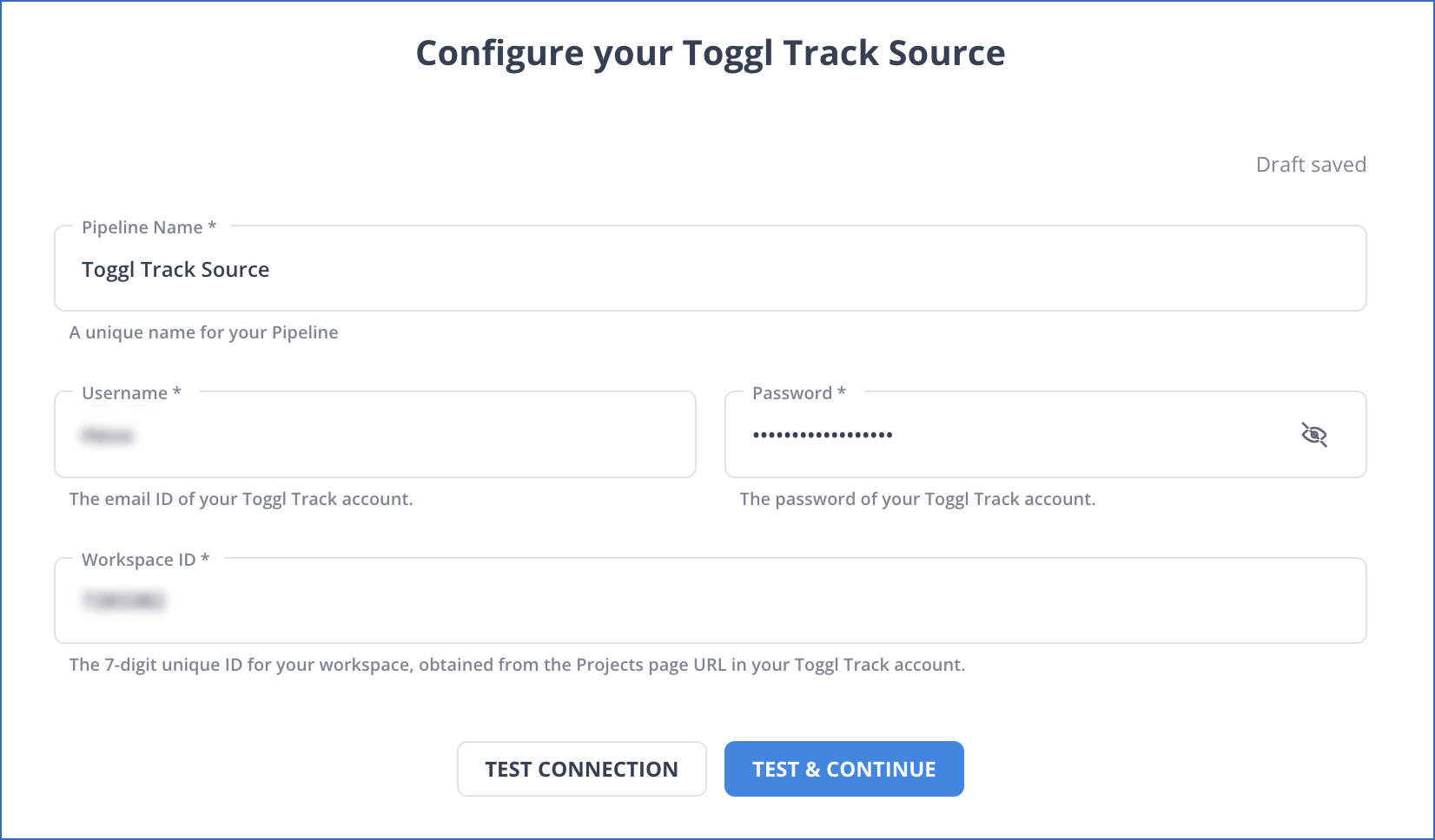 Toggl Track config