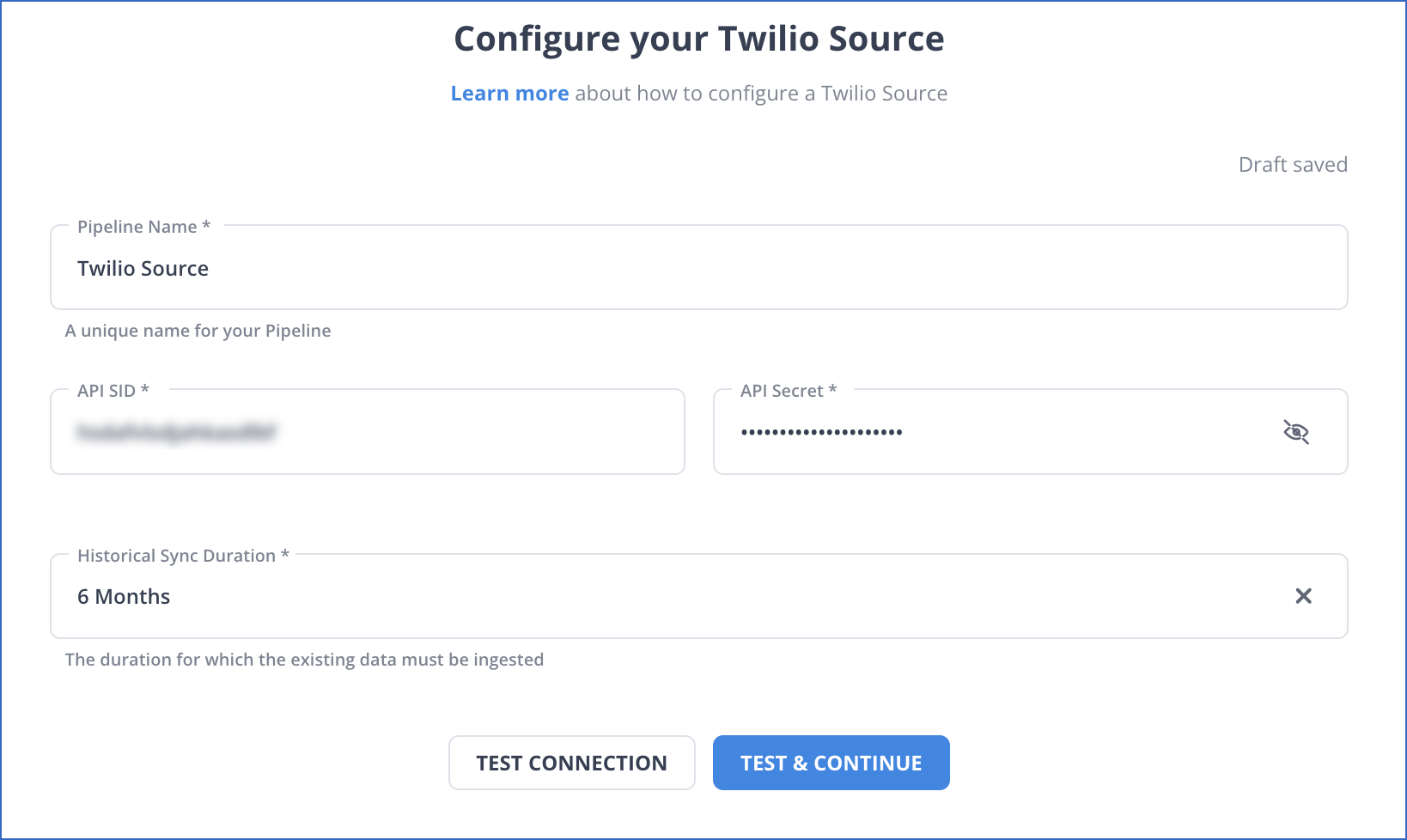 Configure your Twilio Source