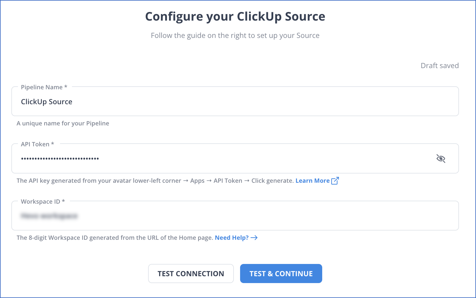 Configure ClickUp Source