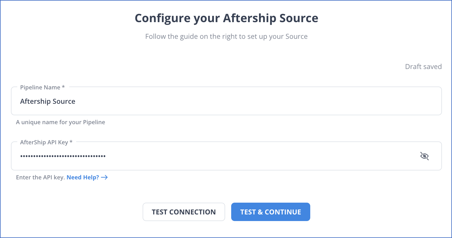 AfterShip Source settings