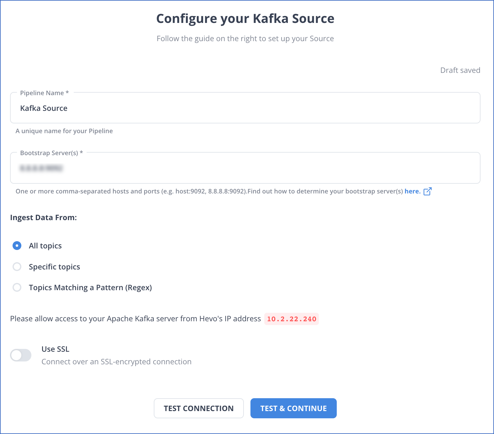 Apache Kafka settings