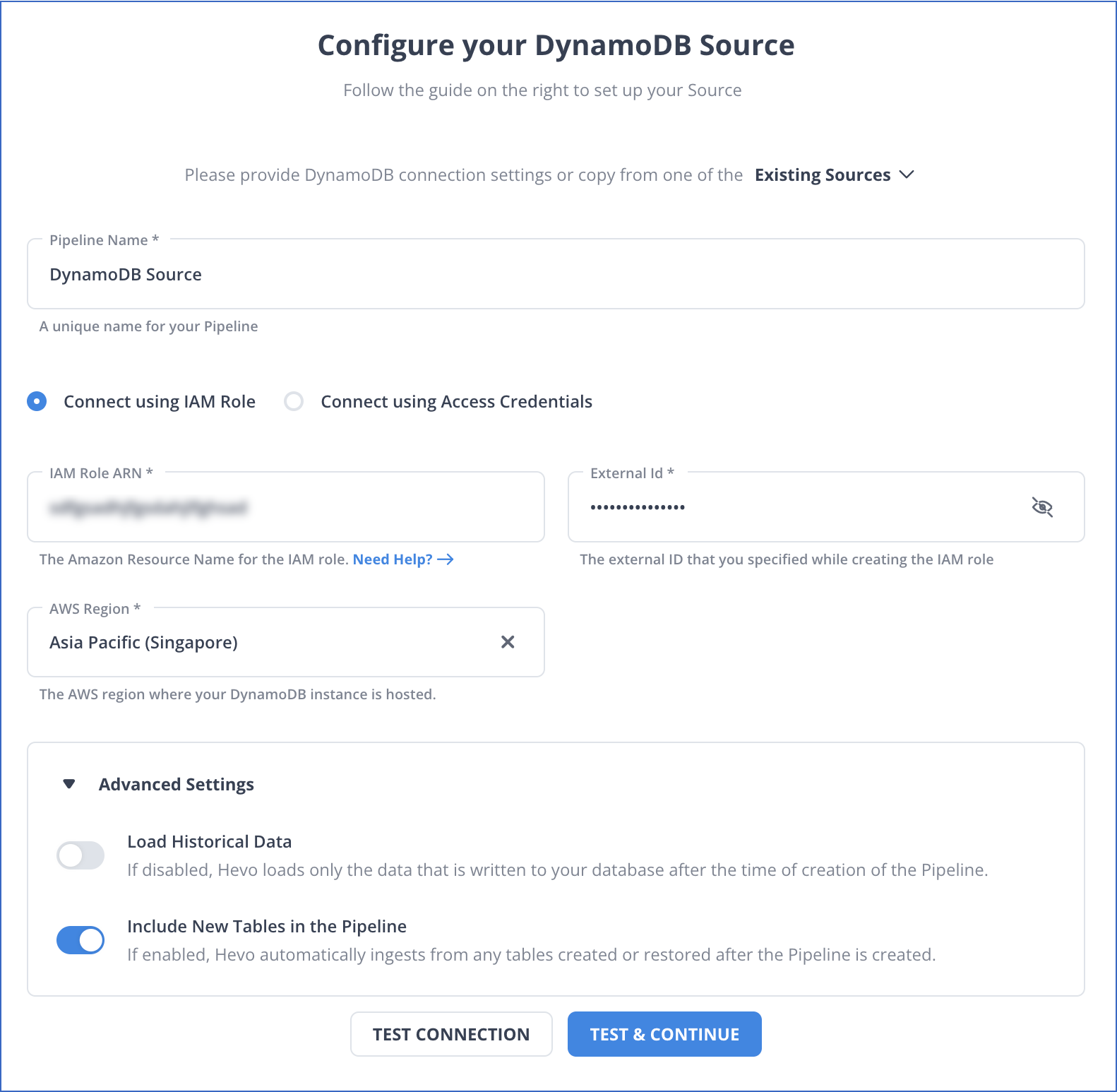 DynamoDB settings