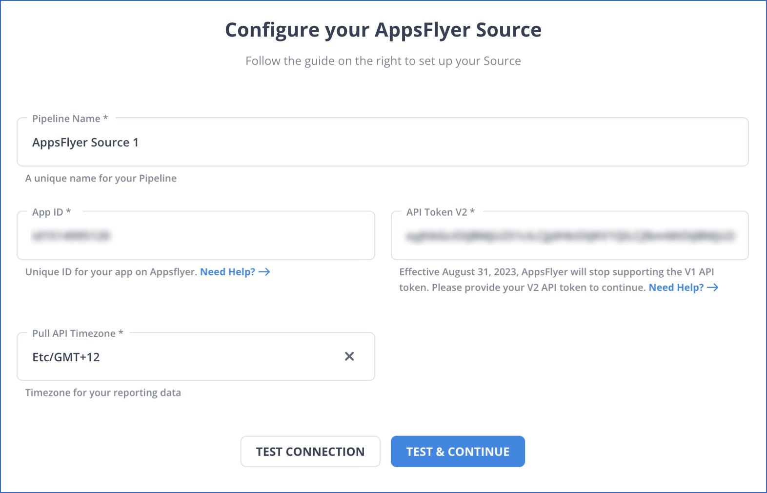 Configure AppsFlyer Source