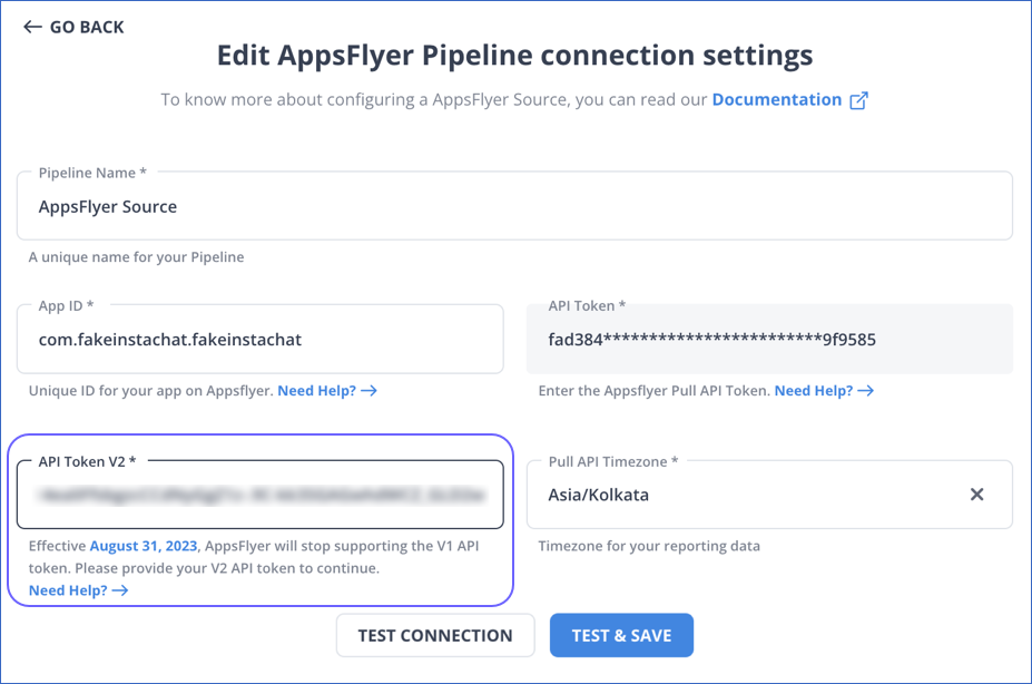 Provide API Token V2