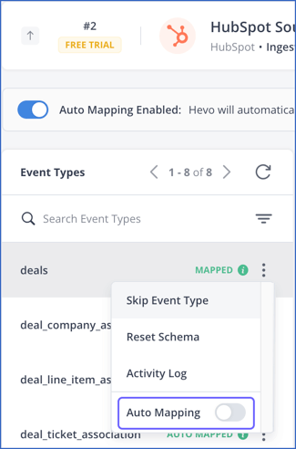 Disable Auto Mapping for Event Type