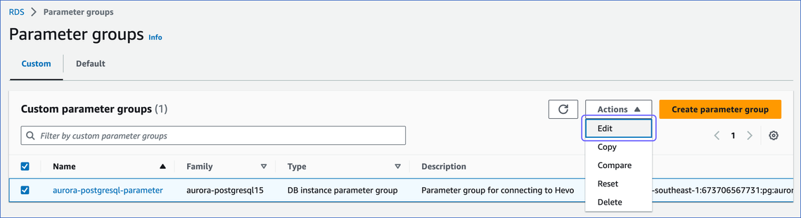 Edit Parameters