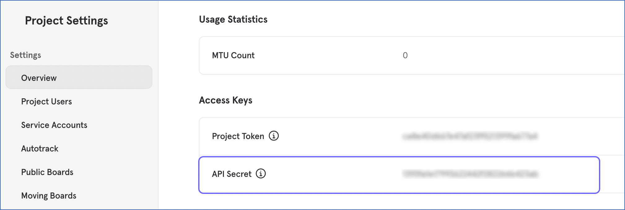 Copy API Secret