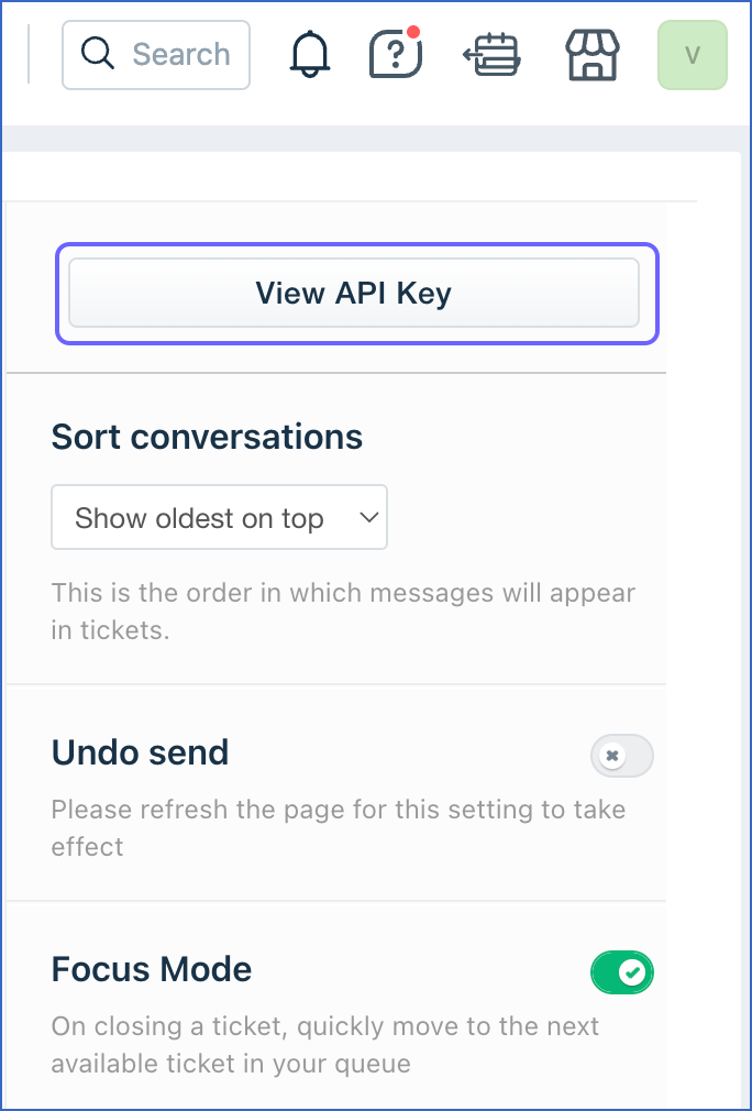 View API key