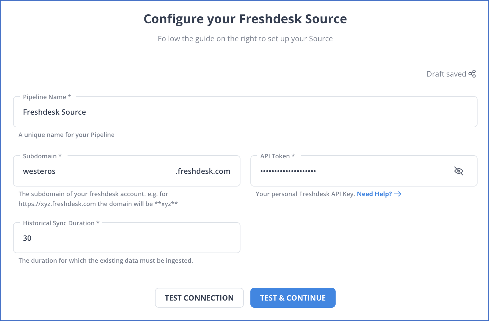 Freshdesk settings