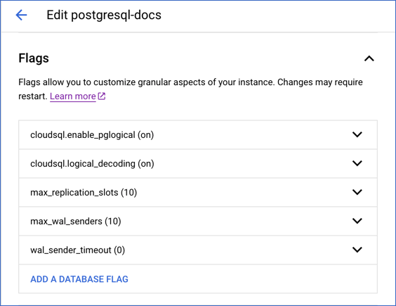 View Configured Database Flags