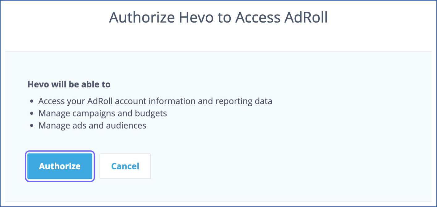 Authorize Hevo