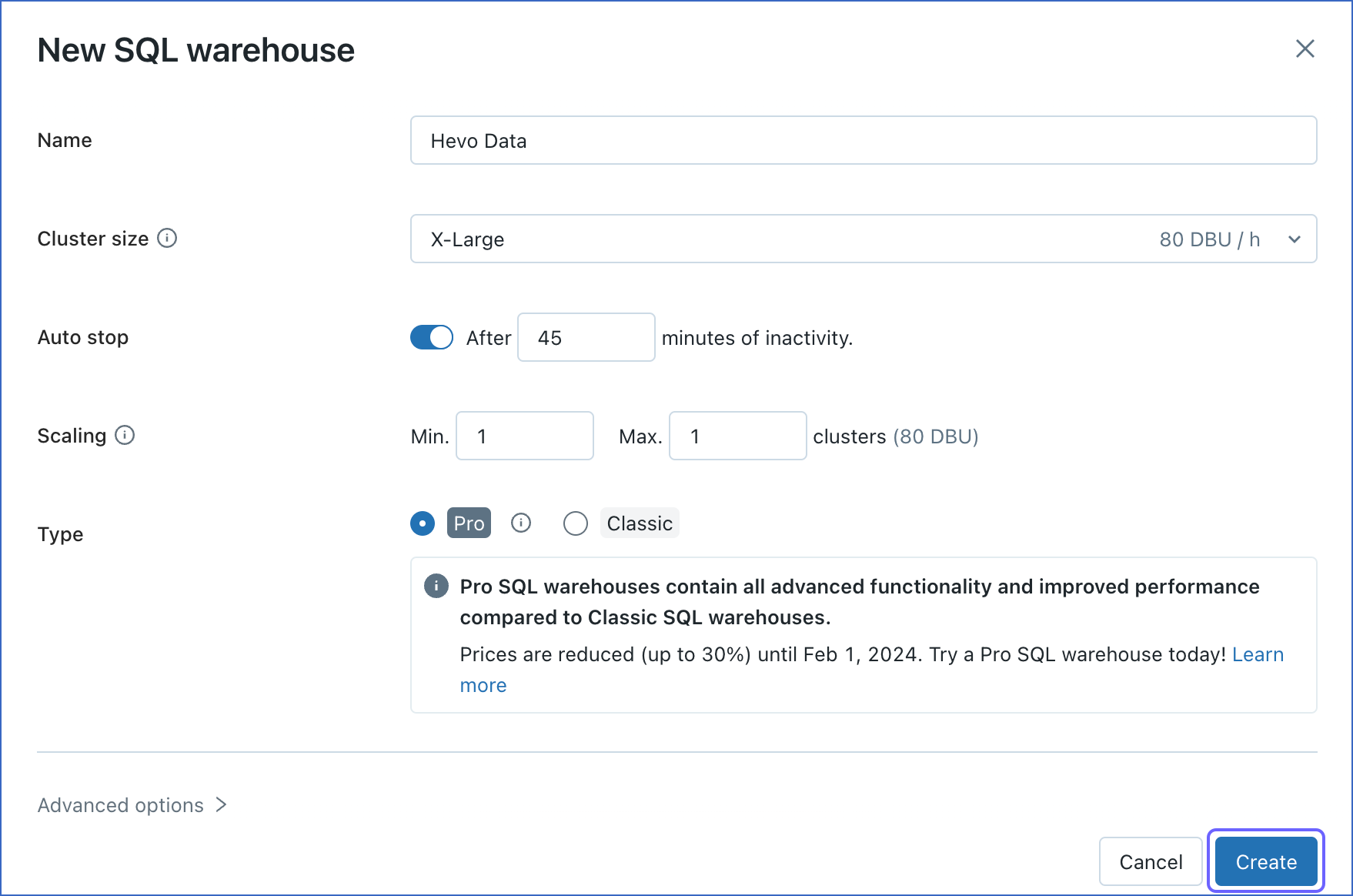 Create SQL Endpoint