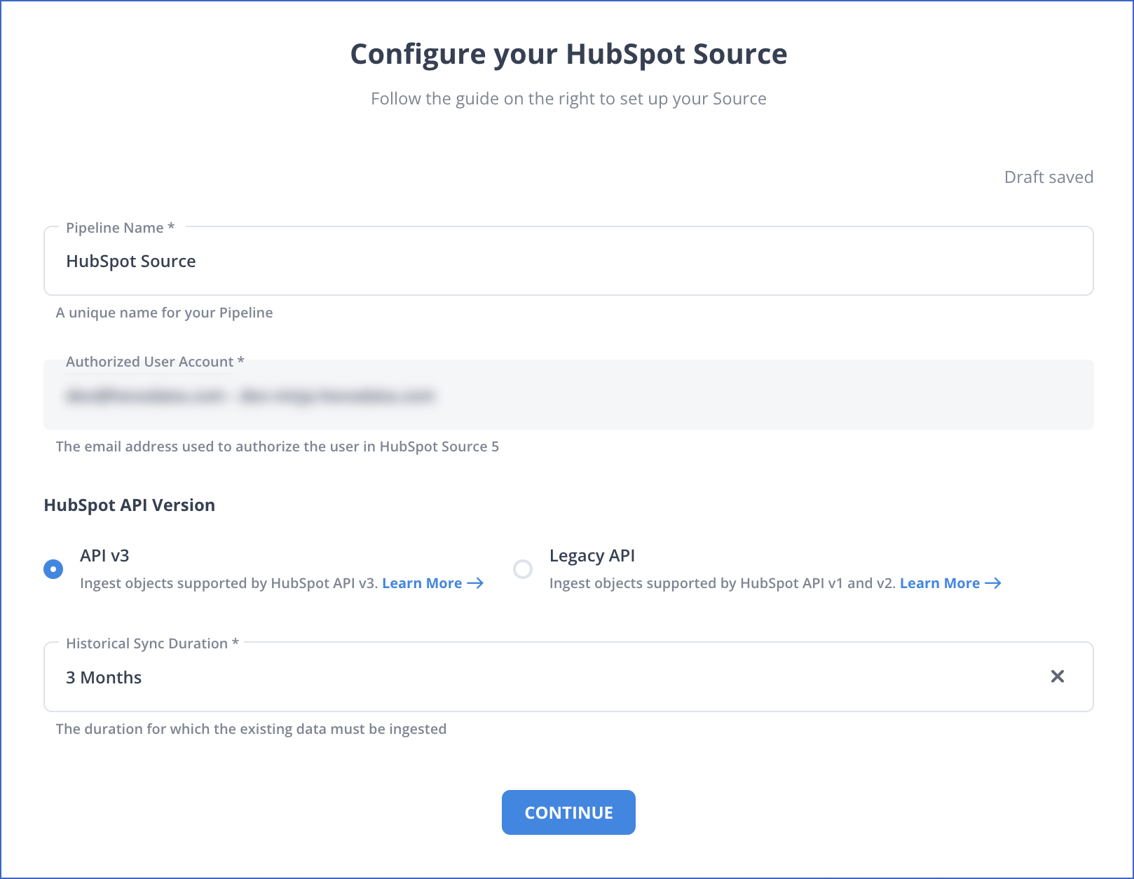 Configure your HubSpot Source