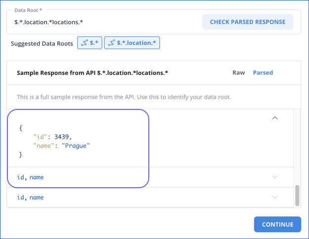 Parsed API Response