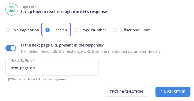 Session URL Pagination