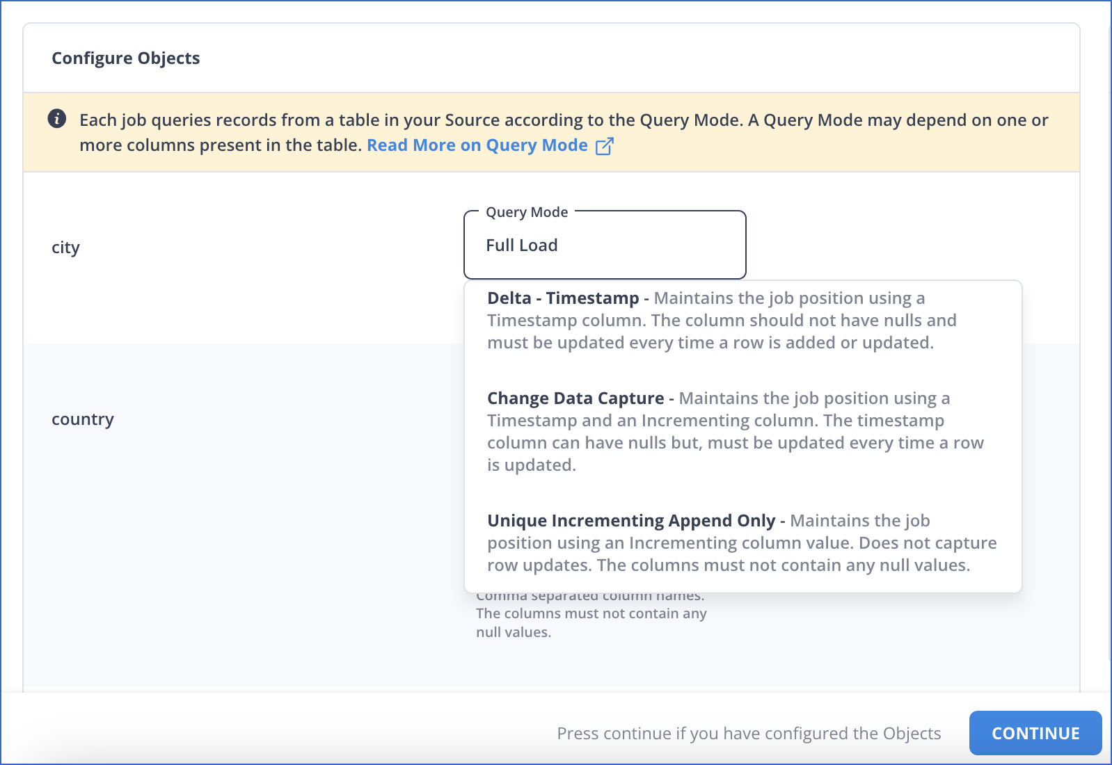 Query-Mode Selection