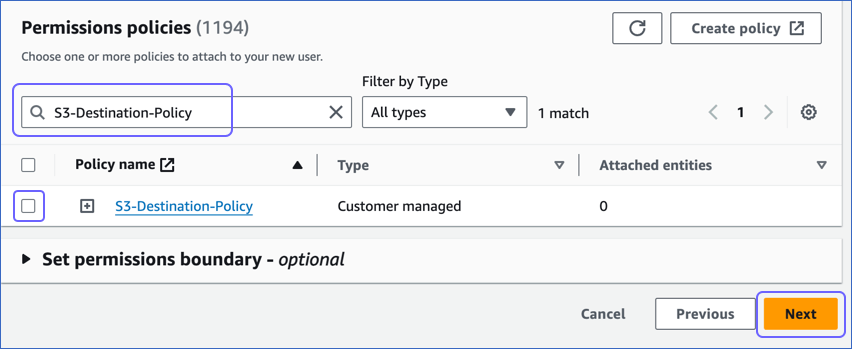 Select IAM Policy