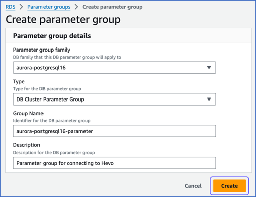 Create Parameter Group