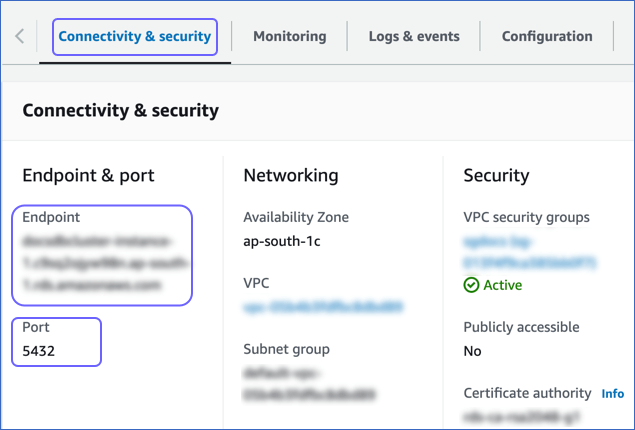 Copy Endpoint and Port