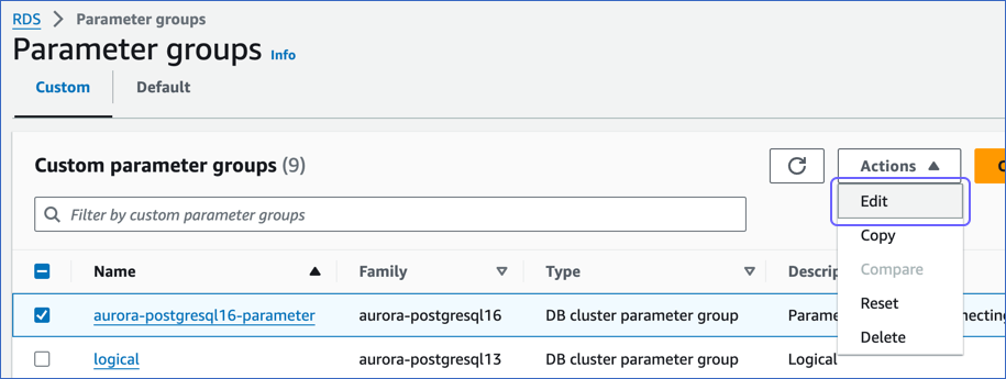 Edit Parameter Group