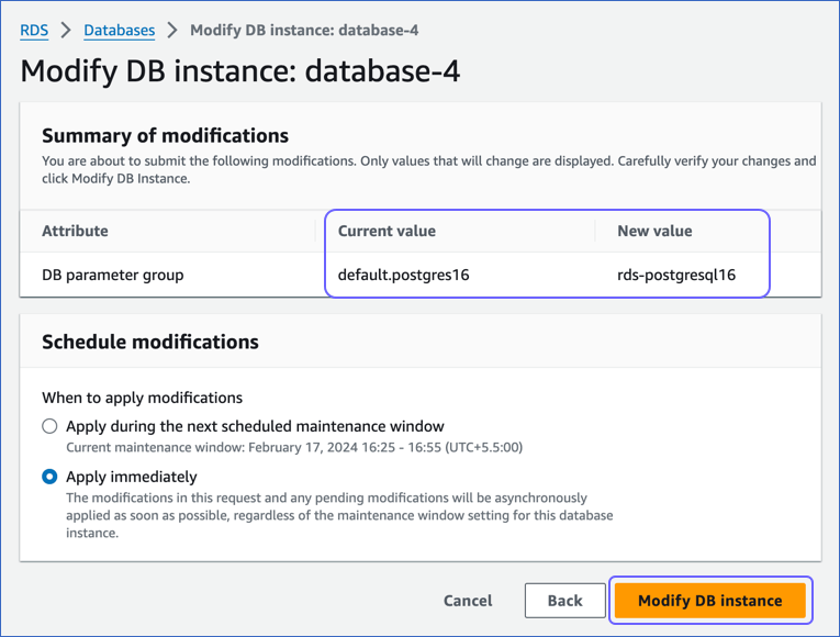 Modify DB Cluster