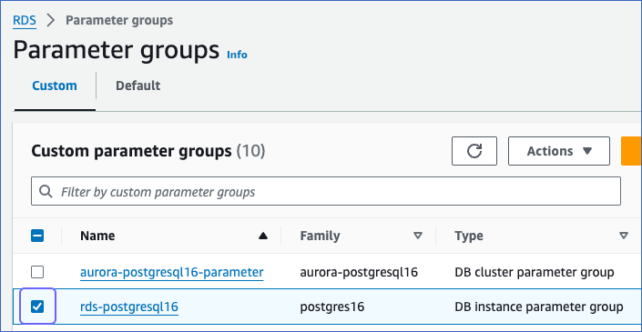 Select Parameter Group