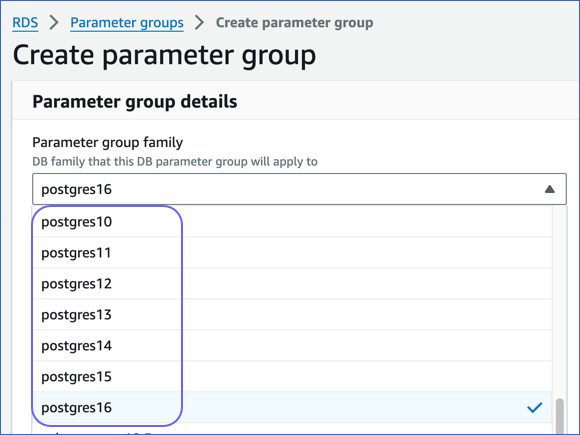 Parameter Group Family