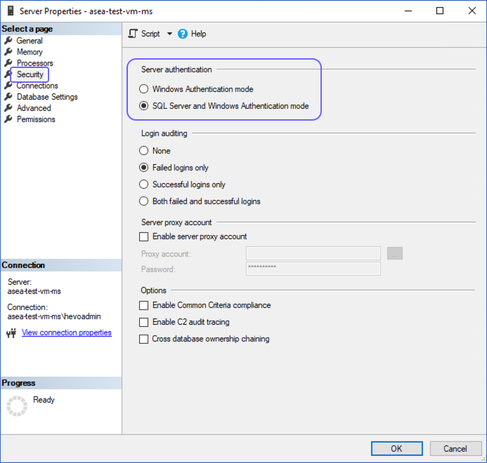 NetSuite to SQL Server: Changing configurations of SQL Server and Authentication