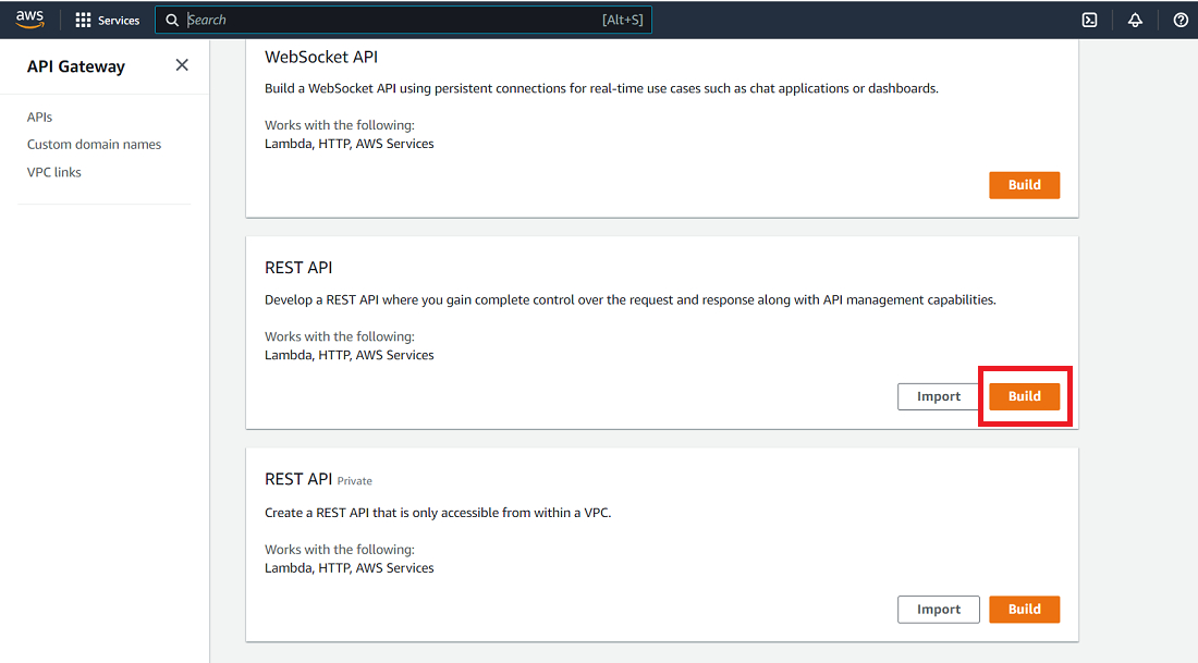 AWS API Gateway Integration: Step 1