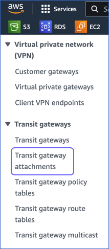 Select Transit Gateway Attachments