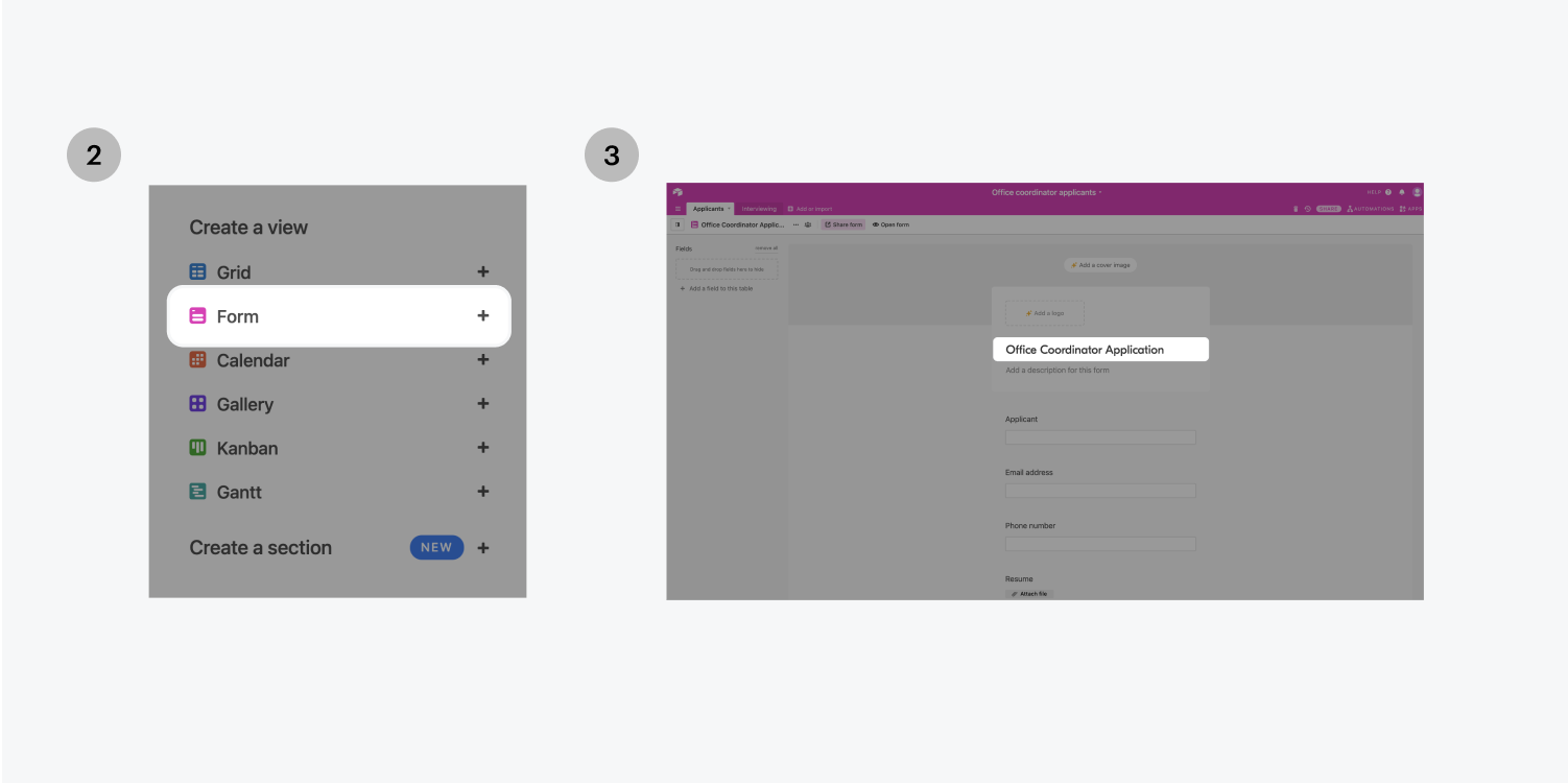 Step 2.1: The webflow-Airtable Integration process to automate form submission reports for content and operations teams