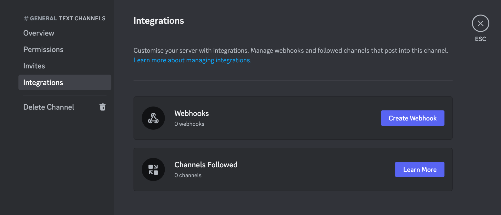 Webhooks Testing: Create Webhooks through Discord