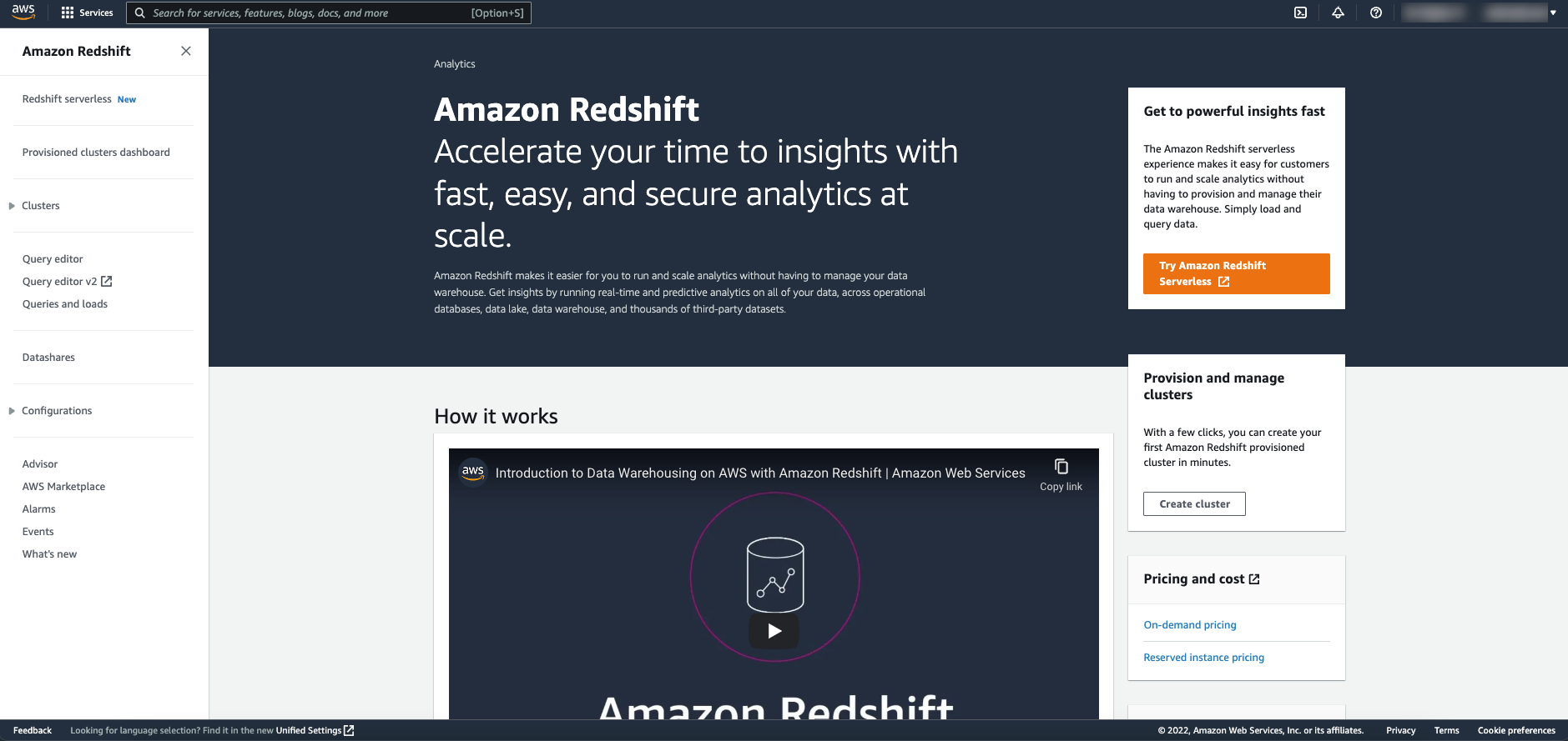 Amazon Redshift Serverless