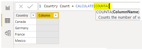 Power BI COUNTIF Function: step 5