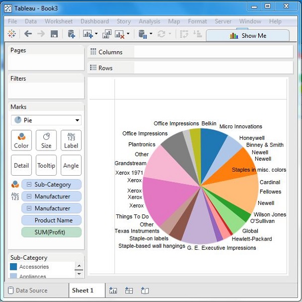 Tableau Pie Charts: Drill Down Pie Charts 2