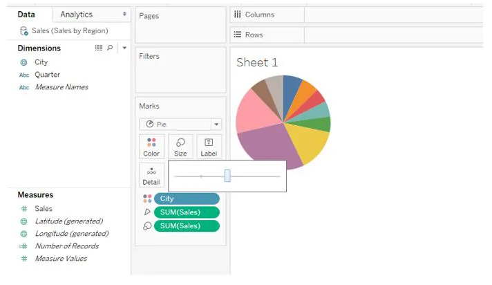 Tableau Pie Charts: Step 4b