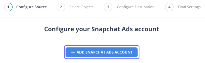 snapchat to bigquery: configure snapchat ads account