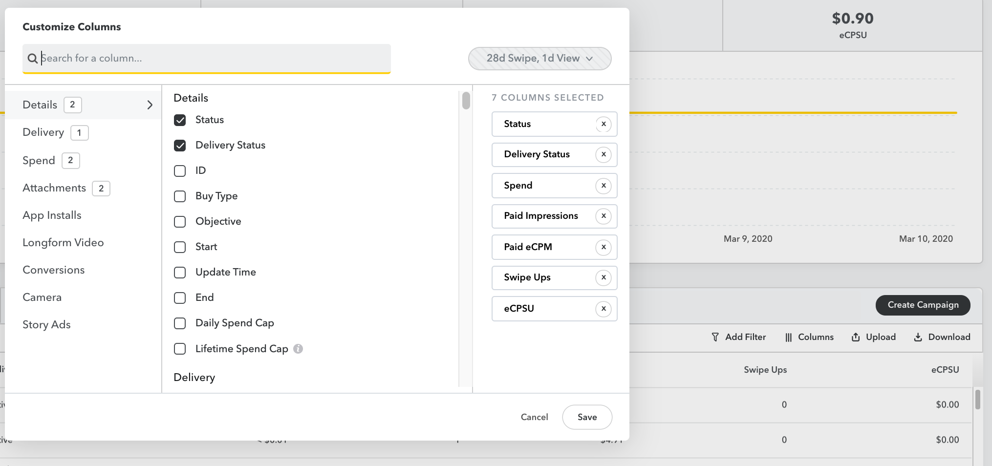 snapchat to bigquery: export custom csv reports