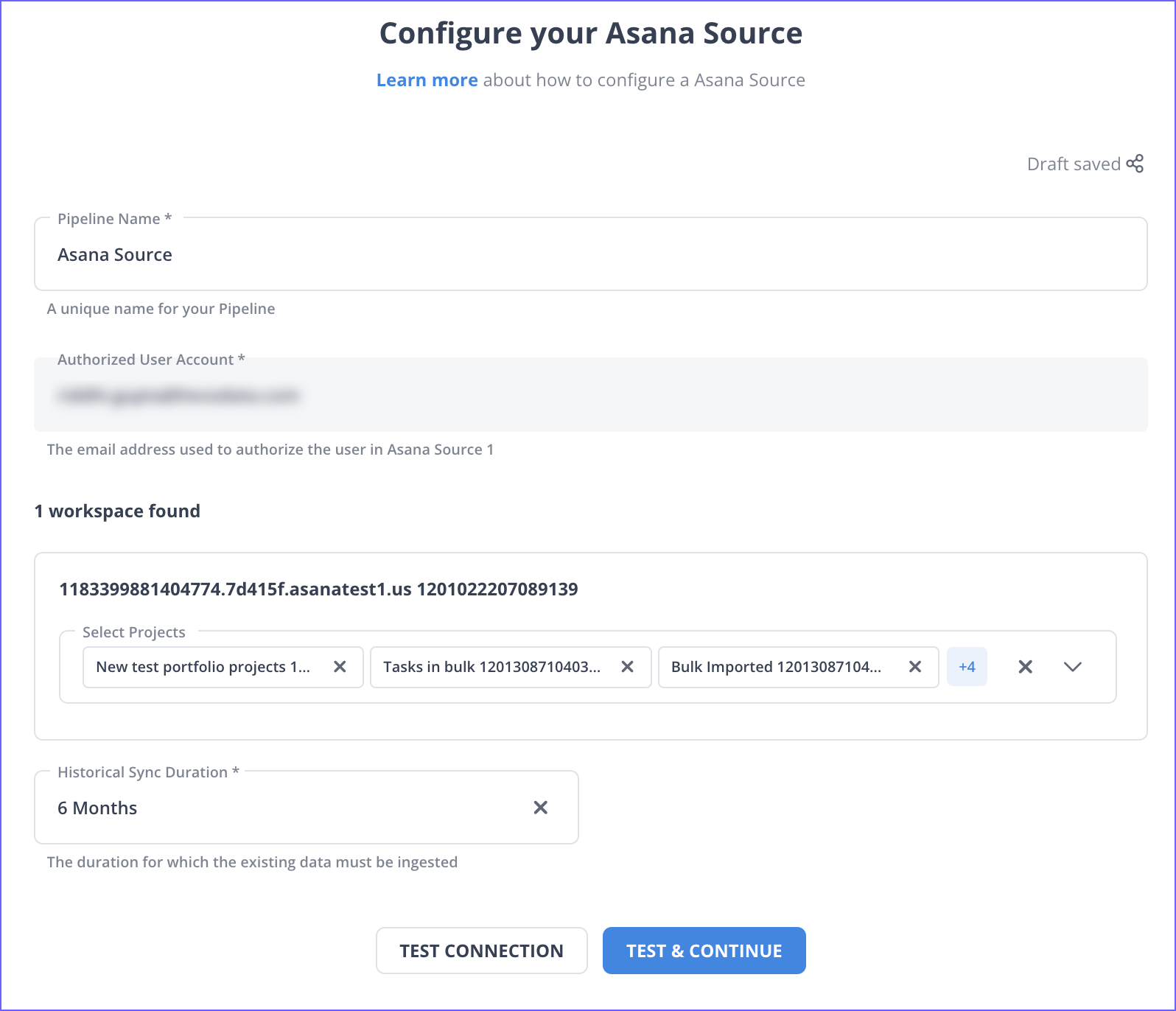 Asana to PostgreSQL: config asana