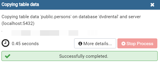 Asana to PostgreSQL: copying table data