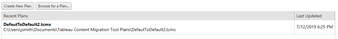 Tableau Content Migration Tool: Migration Plans