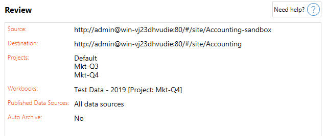 Tableau Content Migration Tool: Summary Plan