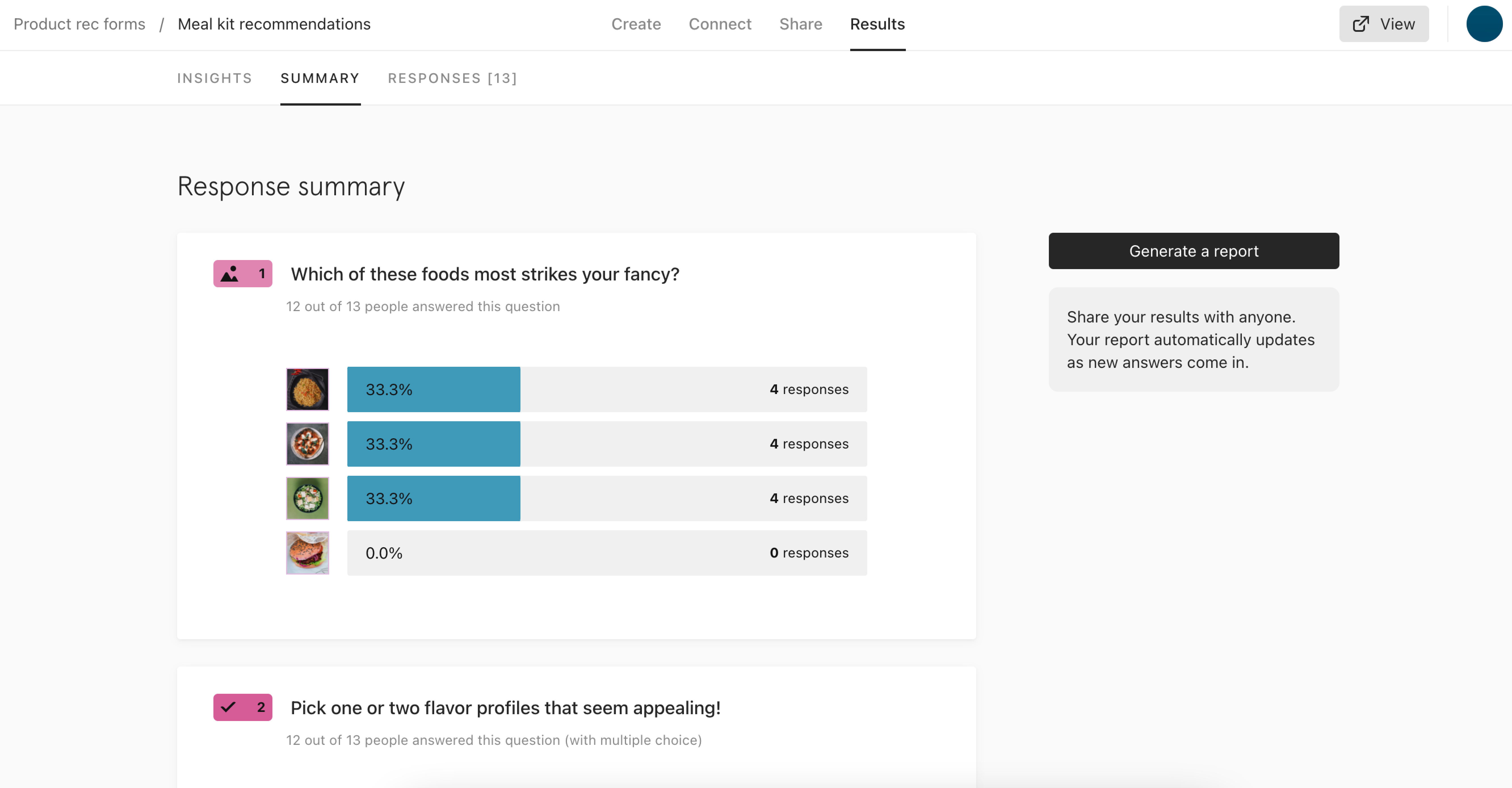 Typeform to Redshift: results