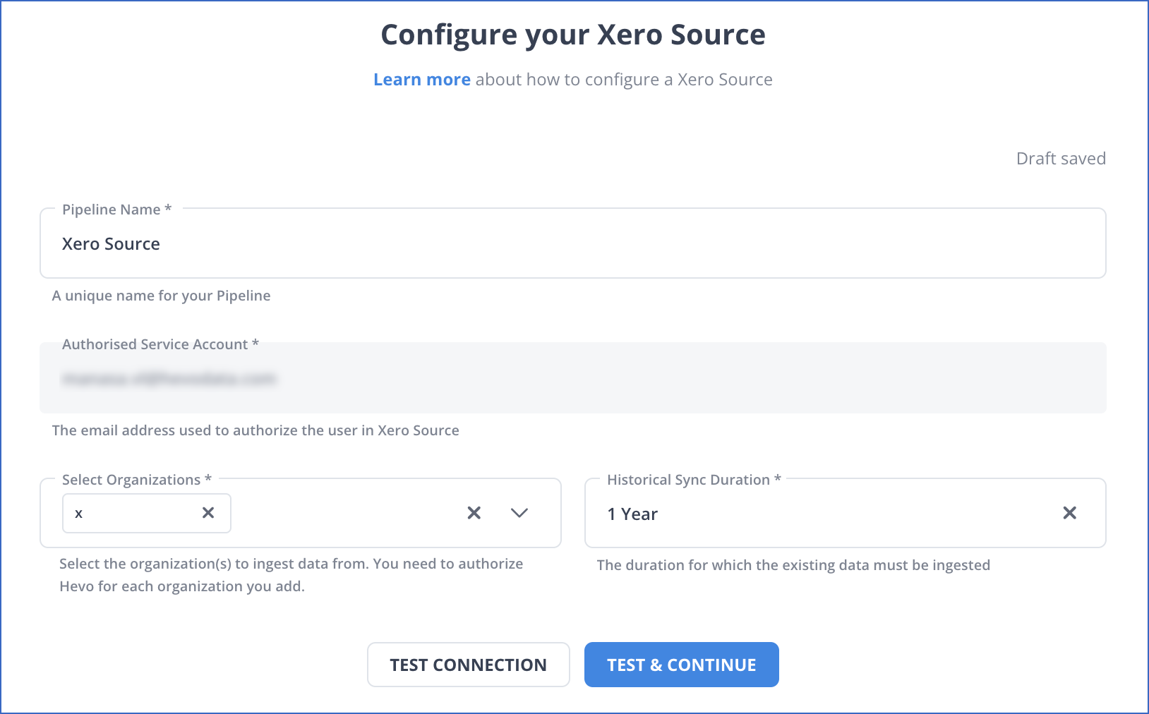 Xero to Redshift: step 8
