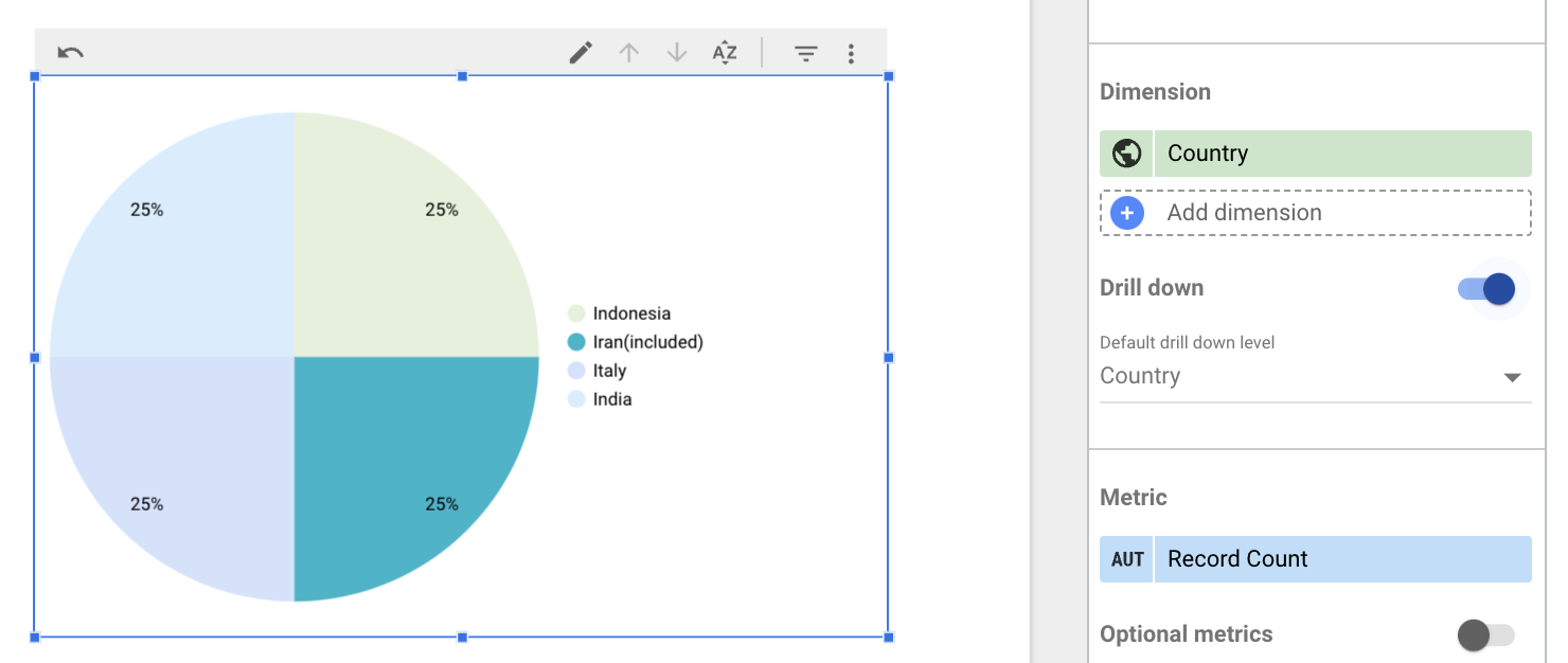 Google Data Studio Filter: Drill down Toggle