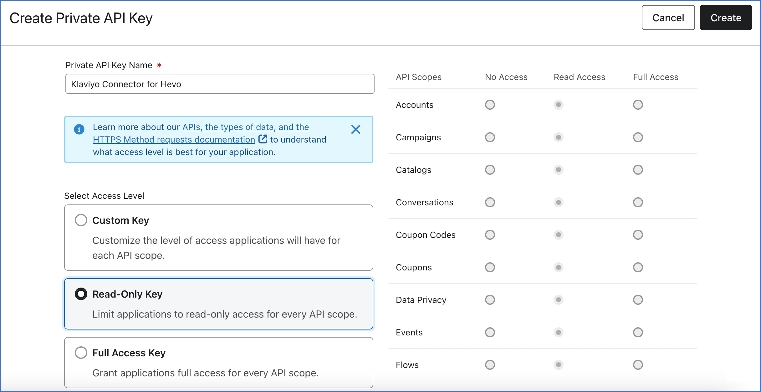 Specify API Key Settings