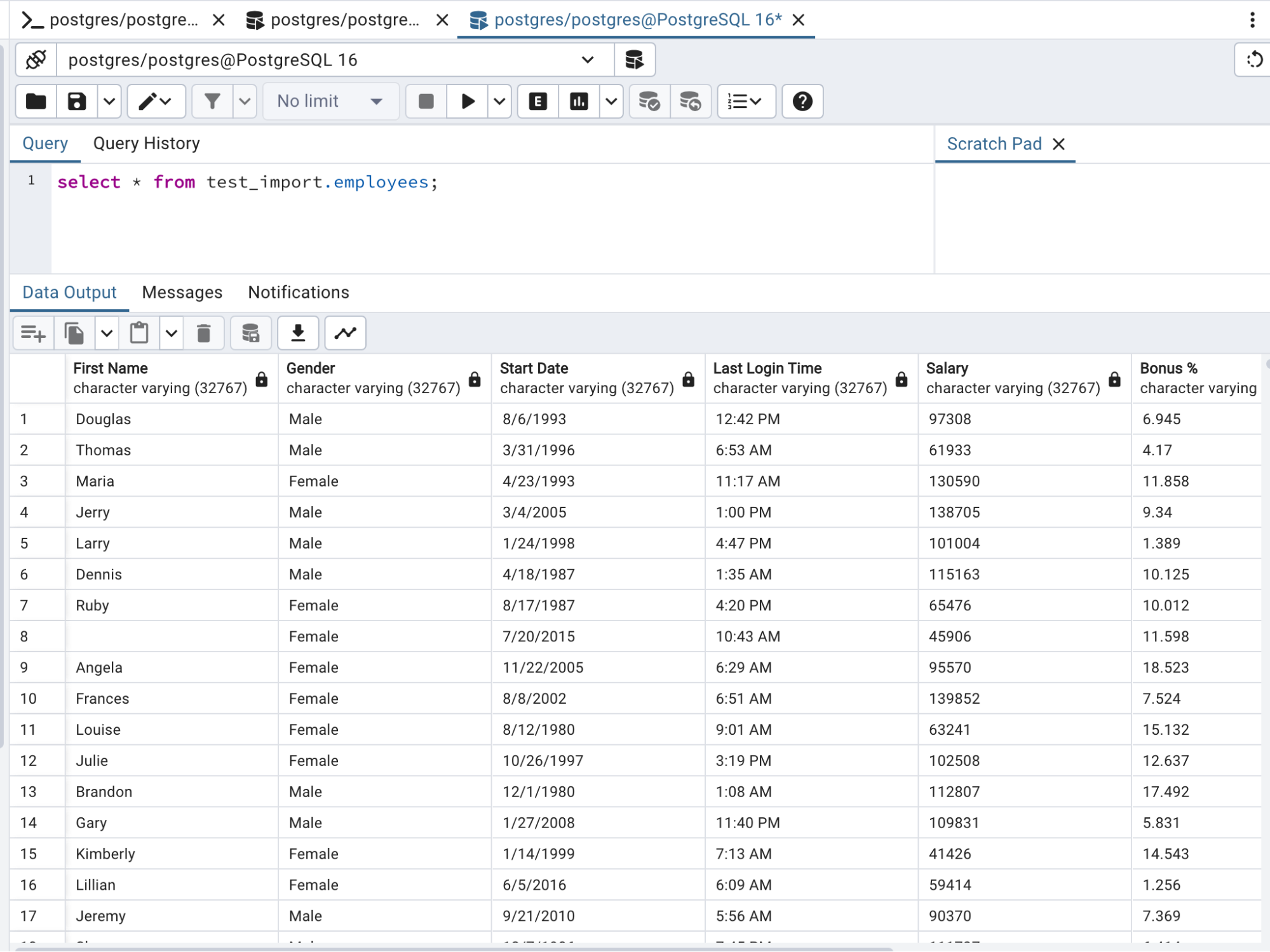 Excel to PostgreSQL: Data has been exported to PostgreSQL