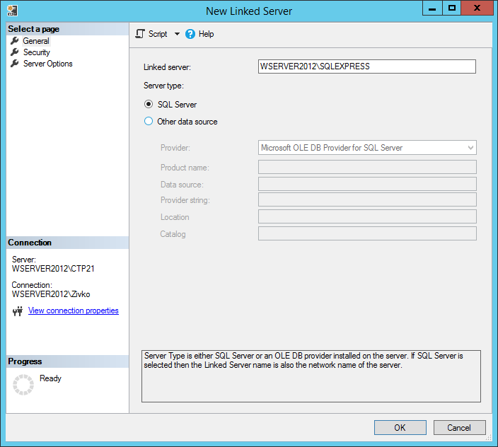 SQL Server to SQL Server: Configuring New Linked Server in SSMS