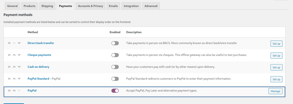 PayPal Payment Method in WooCommerce: WooCommerce PayPal 